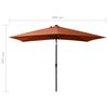 vidaXL Parasol de jardin avec LED et m&acirc;t en acier terre cuite 2x3 m