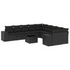vidaXL Salon de jardin 11 pcs avec coussins noir r&eacute;sine tress&eacute;e