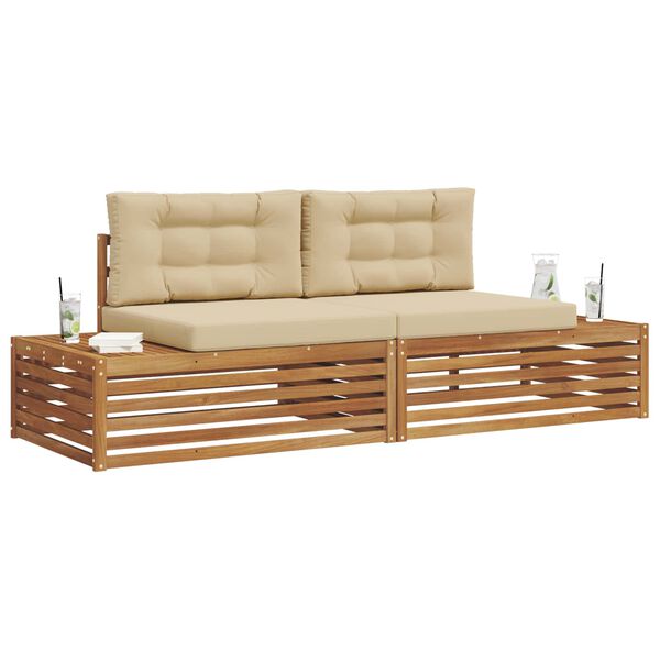 vidaXL Ensemble de canap&eacute;s d'ext&eacute;rieur 2 Pi&egrave;ce Naturel et Beige