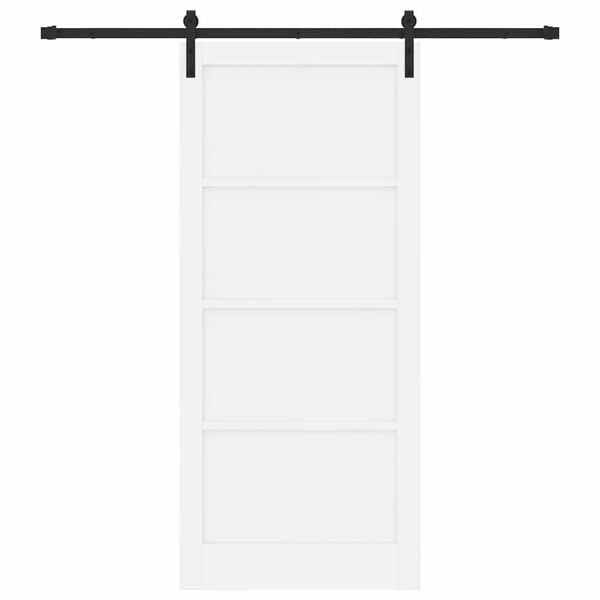 vidaXL Porte coulissante Blanc et Noir 93 x 211 cm Pin massif