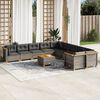 vidaXL Salon de jardin 11 pcs avec coussins gris r&eacute;sine tress&eacute;e