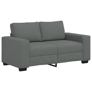 vidaXL Canap&eacute; &agrave; 2 places gris fonc&eacute; 160x77x82 cm tissu