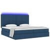 vidaXL Lit avec rangement et LED avec LED Bleu 200 x 200 cm Polyester