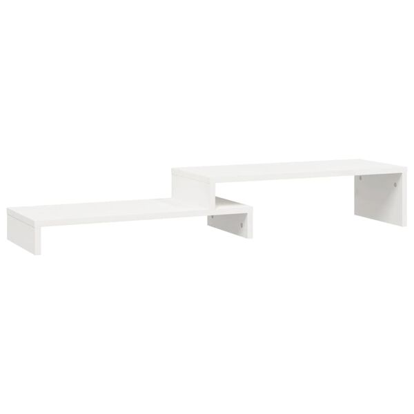 vidaXL Support de moniteur Blanc (52-101)x22x14 cm Bois de pin solide