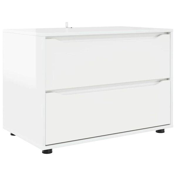 vidaXL Armoire de rangement Blanc brillant 80 x 48 x 57 cm