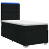 vidaXL Lit boxspring LED avec matelas Noir 90 x 190 cm Tissu