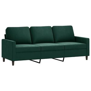 vidaXL Canap&eacute; &agrave; 3 places Vert fonc&eacute; 180 cm Velours
