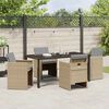 vidaXL Ensemble de salle &agrave; manger pour jardin 5 pcs Beige polyrotin