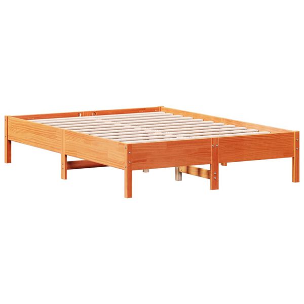 vidaXL Cadre de lit sans matelas cire marron 120x190cm bois pin massif