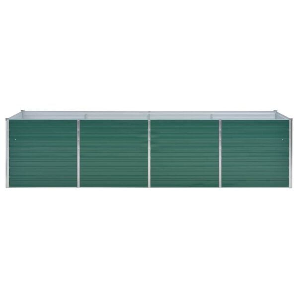 vidaXL Lit surélevé de jardin Acier galvanisé 320x80x77 cm Vert