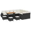 vidaXL Ensemble de canap&eacute; de jardin 13 pc Noir polyrotin