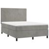 vidaXL Sommier &agrave; lattes de lit et matelas Gris clair 140x190cm Velours