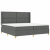 vidaXL Lit &agrave; ressorts avec matelas Gris fonc&eacute; 200 x 200 cm tissu