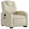 vidaXL Fauteuil inclinable de massage Cr&egrave;me Similicuir