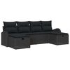 vidaXL Ensemble de canap&eacute; de jardin 6 pc Noir polyrotin
