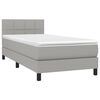 vidaXL Sommier &agrave; lattes de lit avec matelas Gris clair 90x200 cm Tissu