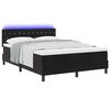 vidaXL Lit &agrave; ressort LED avec matelas Noir 160 x 200 cm Velours