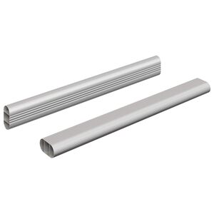 vidaXL Tige de placard 2 pcs Argent&eacute; 264 x 15 x 29 mm