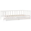 vidaXL Lit de jour et tiroirs sans matelas blanc 90x200 cm bois massif