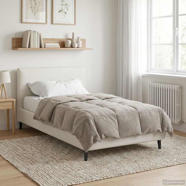 vidaXL Duvet d'hiver Matelass&eacute; Cr&egrave;me 140 x 220 cm Microfibre