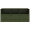 vidaXL Meuble TV vert olive 99x39x44 cm acier