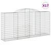 vidaXL Paniers à gabions arqués 17 pcs 300x50x140/160 cm fer galvanisé
