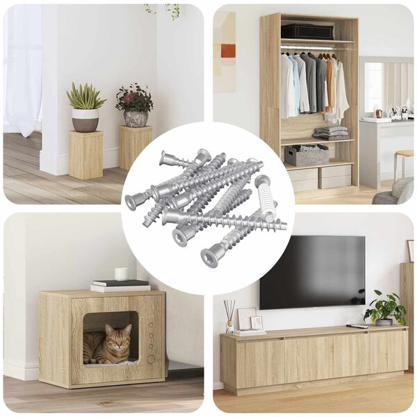 vidaXL Vis confirmat 12 pcs Argent&eacute; &Oslash;7 x 58 mm M&eacute;tал