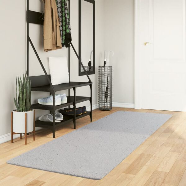 vidaXL Tapis HUARTE &agrave; poils courts doux et lavable gris 80x250 cm