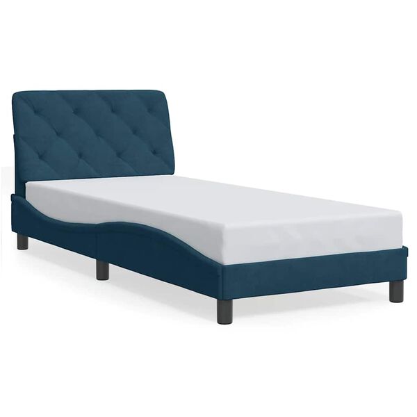 vidaXL Cadre de lit sans matelas bleu 90x200 cm velours