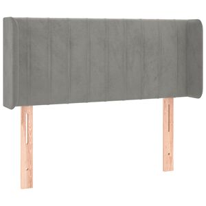 vidaXL T&ecirc;te de lit avec oreilles Gris clair 83x16x78/88 cm Velours