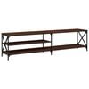 vidaXL Meuble TV ch&ecirc;ne marron 200x40x50 cm bois d'ing&eacute;nierie et m&eacute;tal