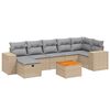 vidaXL Salon de jardin avec coussins 8pcs m&eacute;lange beige r&eacute;sine tress&eacute;e