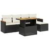 vidaXL Salon de jardin 6 pcs avec coussins noir r&eacute;sine tress&eacute;e