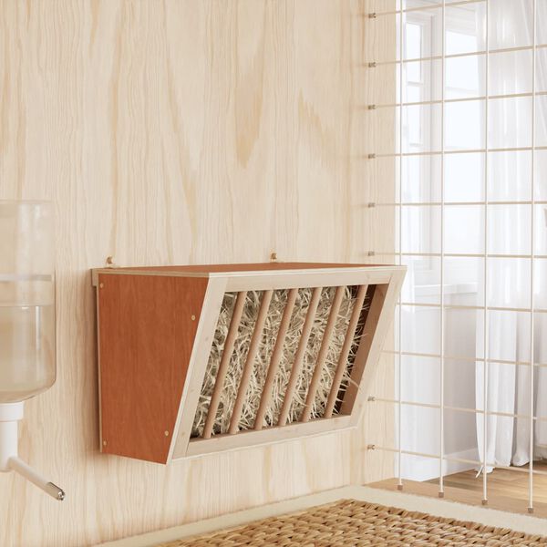 vidaXL Mangeoire &agrave; foin pour lapins 37x18,5x23 cm bois massif sapin