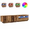 vidaXL Meuble TV avec lumi&egrave;res LED vieux bois bois d'ing&eacute;nierie