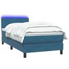 vidaXL Sommier &agrave; lattes de lit et matelas et LED bleu fonc&eacute; 100x210cm velours