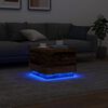 vidaXL Table basse avec lumières LED vieux bois 50x50x40 cm