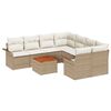 vidaXL Ensemble de canap&eacute; de jardin avec coussin 9 pcs Beige et cr&egrave;me