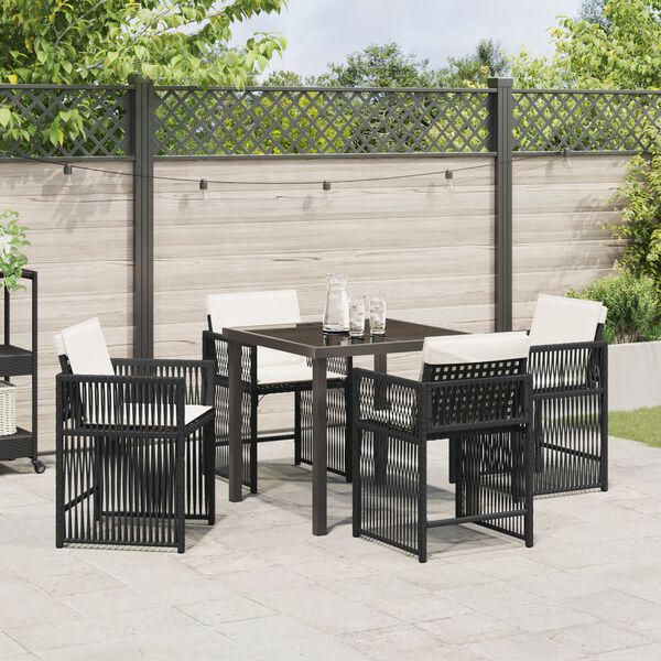vidaXL Ensemble de salle à manger pour jardin 5 pcs Marron polyrotin