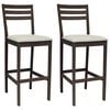 vidaXL Tabouret de bar 2 pc Marron clair et beige