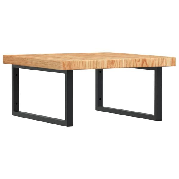 vidaXL &Eacute;tag&egrave;re de vasque murale acier et bois de ch&ecirc;ne massif