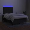 vidaXL Sommier &agrave; lattes de lit et matelas et LED Noir 120x200 cm Tissu