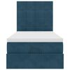 vidaXL Cadre de lit ottoman avec matelas bleu fonc&eacute; 90x190 cm velours