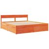vidaXL Lit avec tiroirs/matelas cire marron 200x200 cm bois massif pin