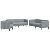 vidaXL Ensemble de canap&eacute;s 3 pcs gris clair tissu
