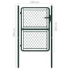vidaXL Portail de jardin en acier vert 100 x 150 cm