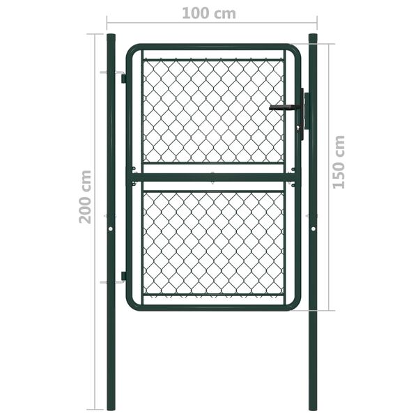 vidaXL Portail de jardin en acier vert 100 x 150 cm