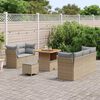 vidaXL Ensemble de canapé de jardin 8 pcs Beige polyrotin