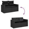 vidaXL Salon de jardin 8 pcs avec coussins noir r&eacute;sine tress&eacute;e
