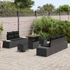 vidaXL Ensemble de canap&eacute; de jardin avec coussin 8 pcs Noir polyrotin